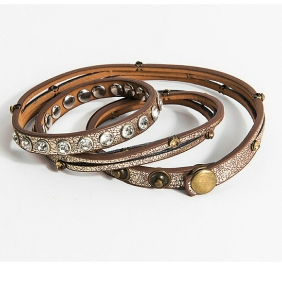 CRYSTAL Studded Wrap Bracelet in Champagne - Picture 5 of 5